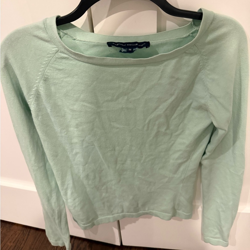 French Connection Light Green Long Sleeve Top